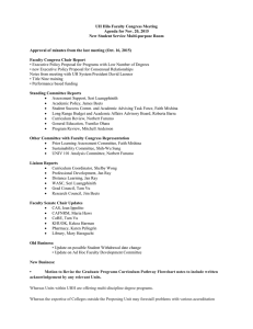 UH Hilo Faculty Congress Meeting Agenda for Nov. 20, 2015