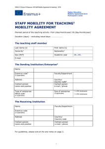 Staff Mobility for Teaching Mobility Agreement