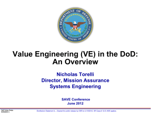 Keynote Address - VE in the DoD Overview by Nick Torelli, OSD