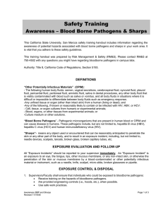 Bloodborne Pathogen Awareness and Sharps Disposal Management - ALL USERS