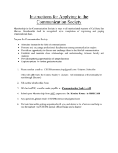 Instructions for Applying to the Communication Society