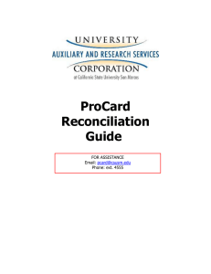 ProCard Reconciliation Guide