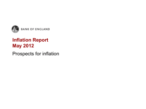 Inflation Report May 2012 Prospects for inflation