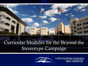 Curricular Modules for the Beyond the Stereotype Campaign