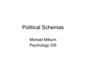 Political Schemas Michael Milburn Psychology 335
