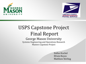USPS Capstone Project Final Report George Mason University Dallas Kuchel