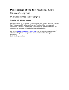 Proceedings of the International Crop Science Congress 4 International Crop Science Congress
