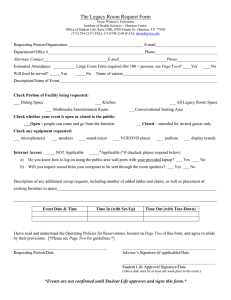 Legacy Room Request Form