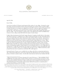 Letter to VPAA about College of Professional Studies