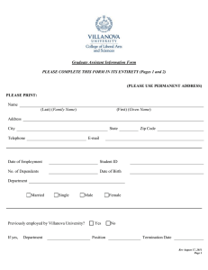 Graduate Assistant Information Form