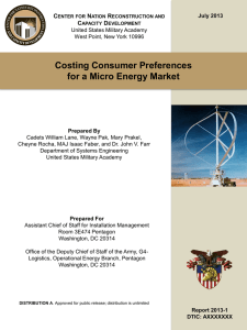 Costing Consumer Preferences for a Micro Energy Market C N