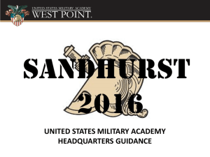 UNITED STATES MILITARY ACADEMY HEADQUARTERS GUIDANCE