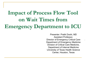 Impact process flow tool on wait times ed-to-icu