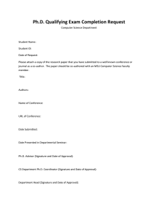 Ph.D. Qualifying Exam Completion Request