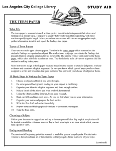STUDY AID Los Angeles City College Library THE TERM PAPER