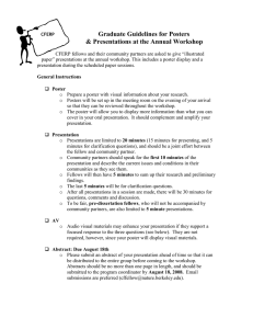 Graduate Guidelines for Posters &amp; Presentations at the Annual Workshop