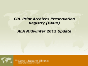 CRL Print Archives Preservation Registry (PAPR)