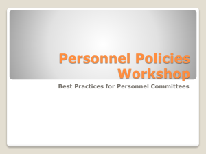 Faculty Personnel Policies Operating Procedures Workshop 9.16.13