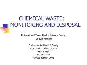 Chemical Waste: Monitoring and Disposal (ppt file)
