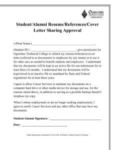 Student/Alumni Resume/References/Cover Letter Sharing Approval