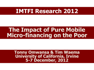 “The Impact of Pure Mobile Microfinancing on the Poor”