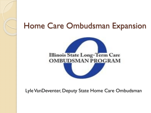 Home Care Ombudsman Expansion-Lyle VanDeventer