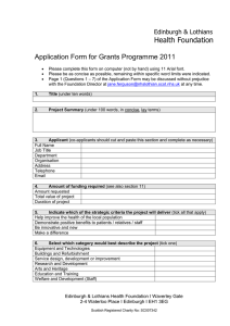 application form for the Grants Programme