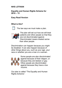 Easy Read Equality & Human Rights Scheme 2010-13