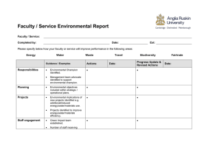 Faculty / Service environmental report template - opens in a new browser window