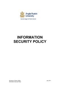 INFORMATION SECURITY POLICY  Secretary &amp; Clerk’s Office