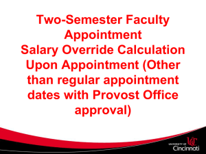Faculty Salary Override Calculation Upon APPOINTMENT 03.2015.ppt