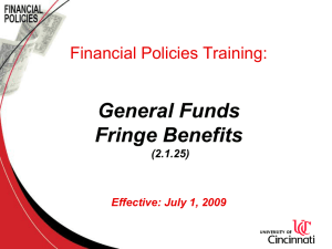 General Funds Fringe Benefits