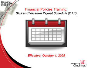 Sick and Vacation Payout Schedule Policy