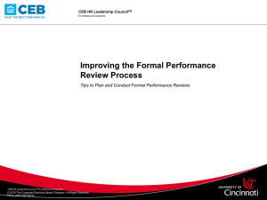 Improving the Formal Performance Review Process CEB HR Leadership Council