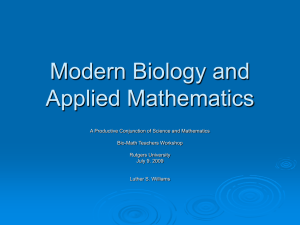 Modern Biology and Applied Mathematics