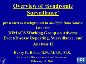 Overview of Syndromic Surveillance