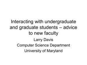 Interacting with undergraduate – advice and graduate students to new faculty