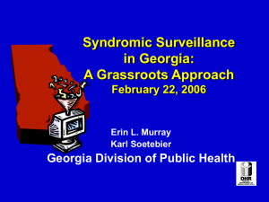 Syndromic Surveillance in Georgia: A Grassroots Approach