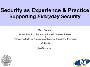 Security as Experience &amp; Practice Everyday Paul Dourish