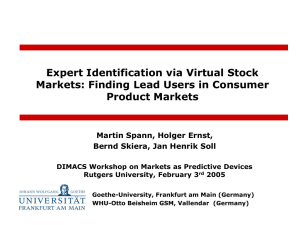 Expert Identification via Virtual Stock Markets: Finding Lead Users in Consumer Product Markets