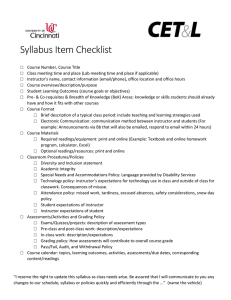Syllabus Item Checklist