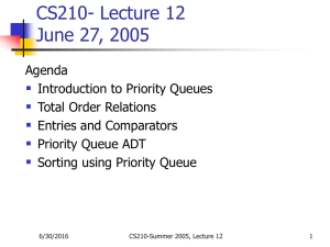 CS210- Lecture 12 June 27, 2005 