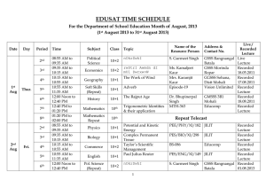 EDUSAT TIME SCHEDULE (1 August 2013 to 31