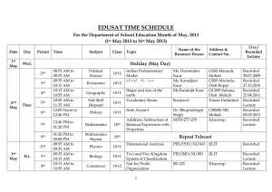 Time Schedule