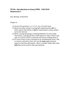 IT244:  Introduction to Linux/UNIX – Fall 2010 Homework 1