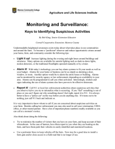 Monitoring and Surveillance: Keys to Identifying Suspicious Activities