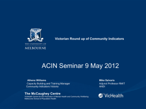 ACIN Seminar 9 May 2012 Victorian Round up of Community Indicators