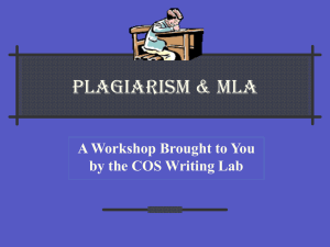 Plagiarism and MLA