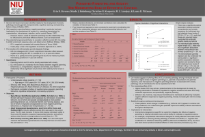 Stevens, E. N., Holmberg, N. J., Keeports, C. R., Lovejoy, M. C., Pittman, L. D. (2013, November). Perceived Parenting and Anxiety: The Moderating Role of Effortful Control . Poster presented at the annual meeting of the Association for Behavioral and Cognitive Therapies, Nashville, TN.