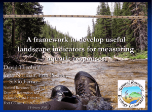 measuring A framework to develop useful landscape indicators for aquatic responses